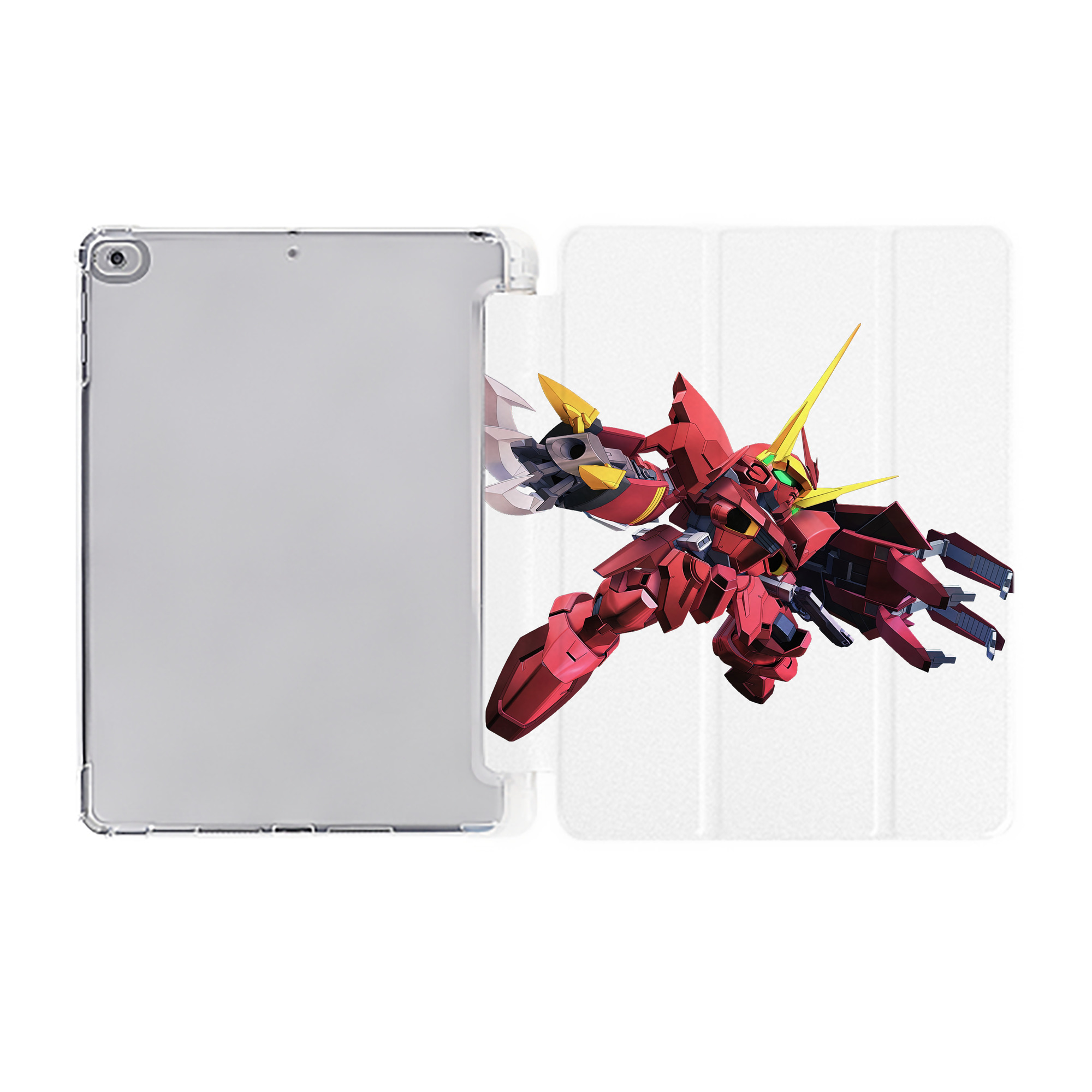 （画像用） 機動戦士ガンダム Mobile Suit Gundam IPad ケース ペン収納付き 三つ折りスタンド PUレザー×シリコン 対応機種9.5/10.5/10.9インチ